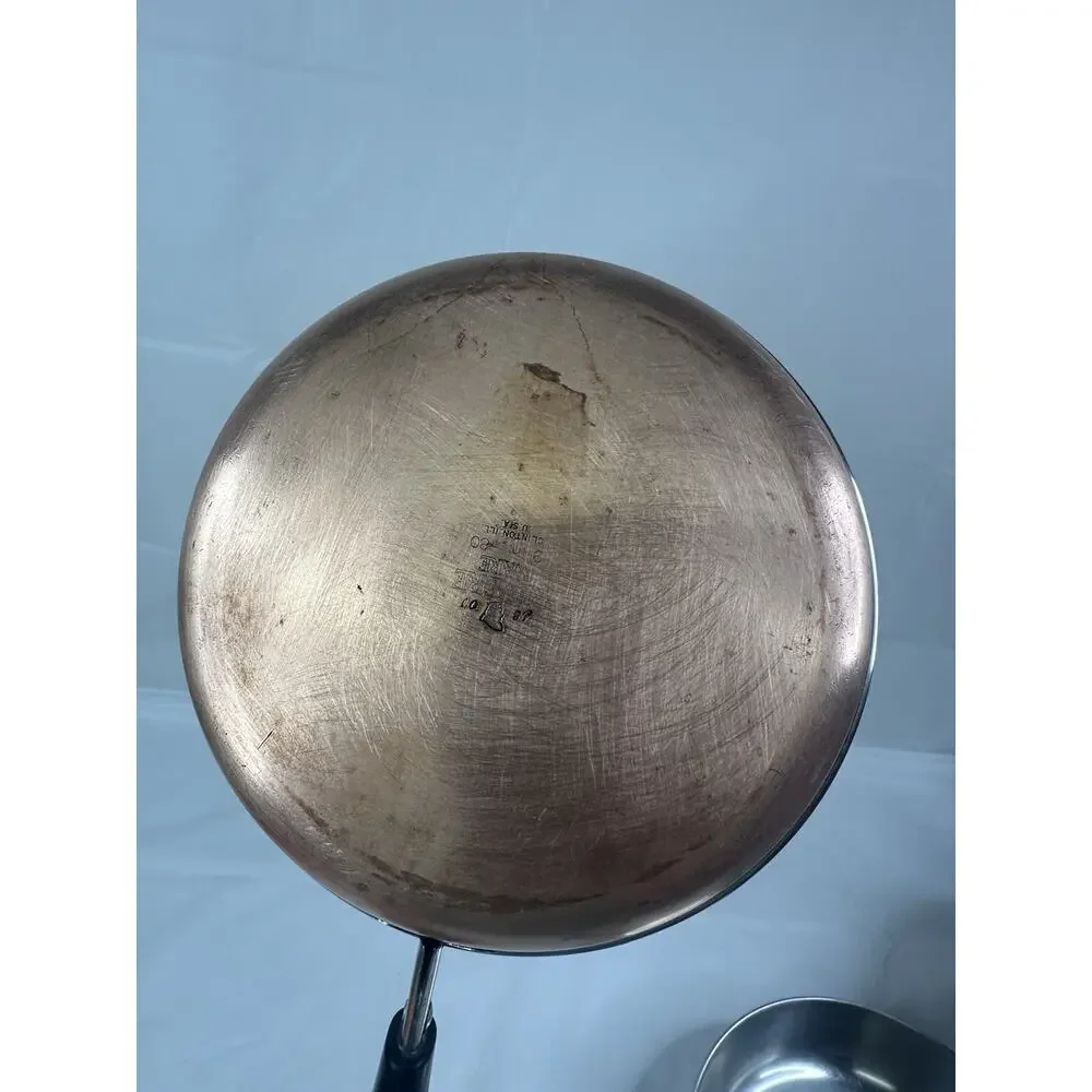 Revere Ware Copper Bottom 6 Quart Stock Pot 9” & 8”Frying Sauté Pan USA